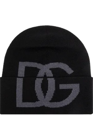 Dolce & Gabbana Tilbehør, Herre, Sort, ONE SIZE, Uld, Kasket med logo