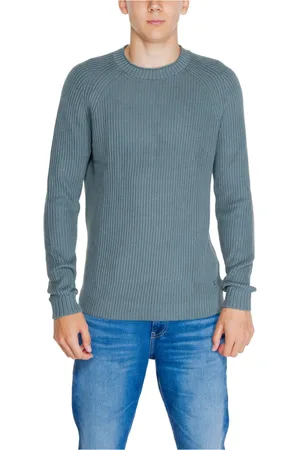 Calvin Klein Strik, Herre, Grøn, L, Bomuld, Grøn Bomuld Strik Sweater