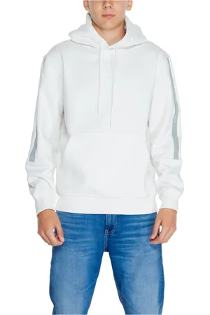 Calvin Klein Sweathshirts & Hoodies, Herre, Hvid, XL, Bomuld, Hvid Hættetrøje Mænd Efterår/Vinter