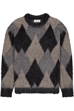 LANEUS Strik, Herre, Flerfarvet, XL, Argyle Crew Neck Sweater