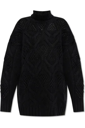 Sportmax Strik, Dame, Sort, L, Uld, Uld Turtleneck Edicola