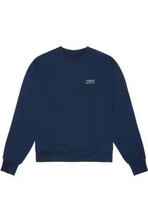 7 DAYS ACTIVE Sweathshirts & Hoodies, Dame, Blå, M, Bomuld, Slim Fit Crewneck Sweatshirt