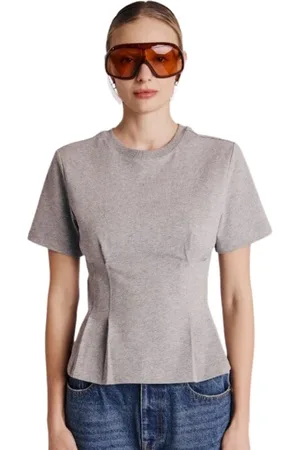Berenice Bluser & Skjorter, Dame, Grå, M, Bomuld, Grå Edwin T-shirt Simpel og Teknisk