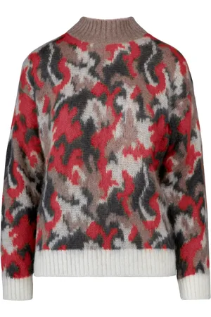 Bomboogie Strik, Dame, Flerfarvet, M, Uld, Camouflage Mohair Turtleneck Sweater
