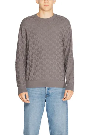 Armani Exchange Strik, Herre, Grå, S, Uld, Grå Strik Rund Hals Sweater