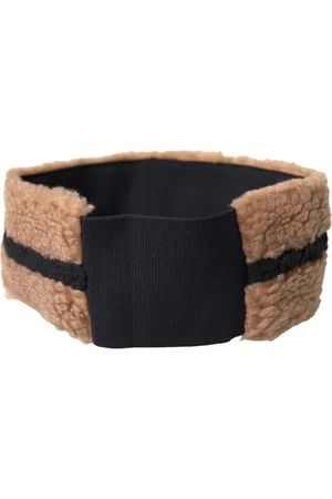 Dolce & Gabbana Tilbehør, Herre, Sort, ONE SIZE, Uld, Uld Hovedbånd Brun Sort Logo