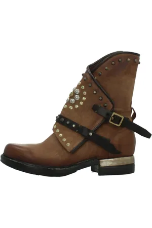 Airstep / A.S.98 Sko, Dame, Brun, 40 EU, Uld, Stilfulde Snørestøvler med Spænde