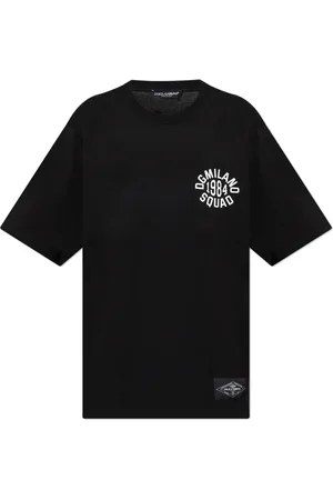 Dolce & Gabbana Top, Herre, Sort, S, Bomuld, T-shirt med tryk