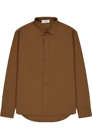 LANEUS Skjorte, Herre, Brun, XL, Klassisk Flannel Skjorte
