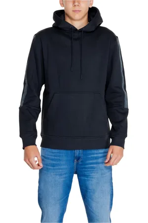 Calvin Klein Sweathshirts & Hoodies, Herre, Sort, L, Bomuld, Sort Hættetrøje Efterår/Vinter Mænd