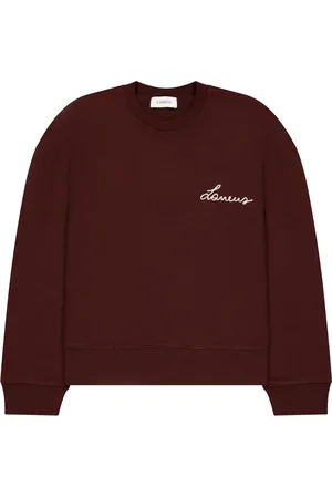 LANEUS Sweathshirts & Hoodies, unisex, Rød, 2XL, Bomuld, Broderet Bomuld Jersey Sweater