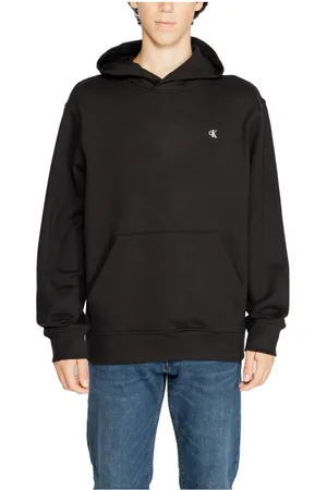 Calvin Klein Sweathshirts & Hoodies, Herre, Sort, L, Bomuld, Sort Trykt Hættetrøje