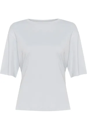 Karen by Simonsen Top, Dame, Blå, 2XS, Uld, Feminin Tee Top Pearl
