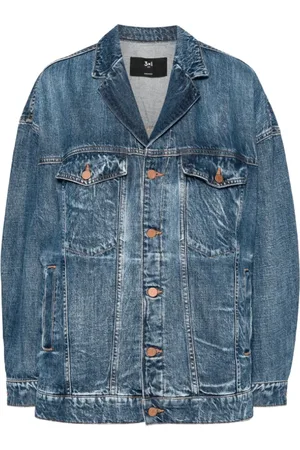 3x1 Jakke, Dame, Blå, XS, Denim, Indigo Denim Jakke med Notched Revers