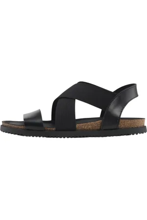 Nature Sko, Dame, Sort, 37 EU, Læder, Sort Læder Sandal 1105-040-002