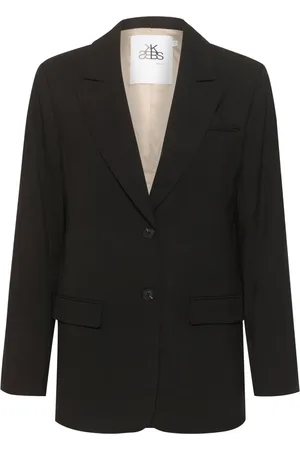 Karen by Simonsen Jakke, Dame, Sort, M, Solid Blazer Jakke Meteorite