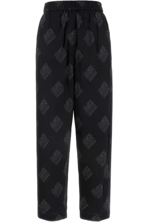 Giorgio Armani Bukser, Dame, Flerfarvet, 2XS, Silke Broderet Stræk Pant