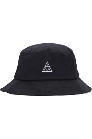 Huf Tilbehør, Herre, Sort, L/XL, Bomuld, Sort Bucket Hat med Broderet Logo
