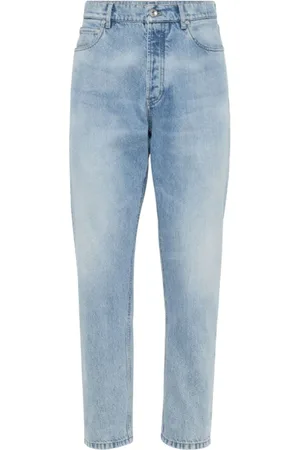 Brunello Cucinelli Jeans, Herre, Blå, 2XL, Denim, Slim-Fit Vasket Denim Jeans