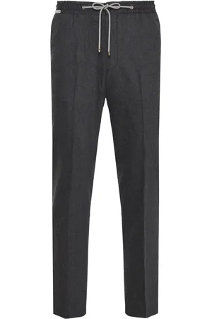 corneliani Bukser, Herre, Grå, 2XL, Uld, Luksus Flannel Snøre Bukser