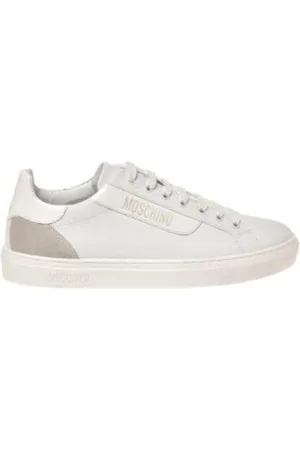 Moschino Sko, Herre, Hvid, 44 EU, Uld, Hvide Sneakers til Stilfuldt Look