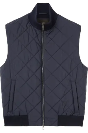 Loro Piana Jakke, Herre, Blå, 2XL, Uld, Blå Strikket Uldvest