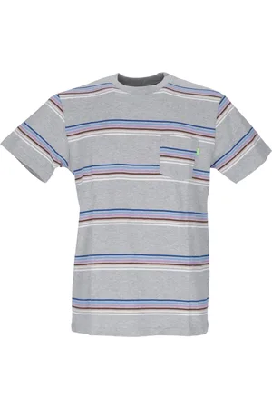 Huf Top, Herre, Grå, XL, Bomuld, Lomme Tee Grå Heather Striber
