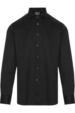 corneliani Skjorte, Herre, Sort, XL, Bomuld, Jersey Bomuld Skjorte 100% Bomuld