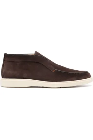 santoni Sko, Herre, Brun, 40 1/2 EU, Brun Ruskind Slip-On Støvler