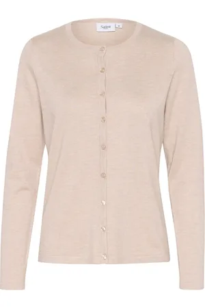 Saint Tropez Strik, Dame, , M, Uld, Grå Melange Strik Cardigan A8661