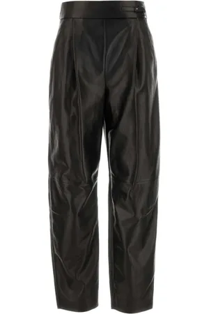 Giorgio Armani Bukser, Dame, Sort, XS, Uld, Stilfulde Sorte Læderbukser