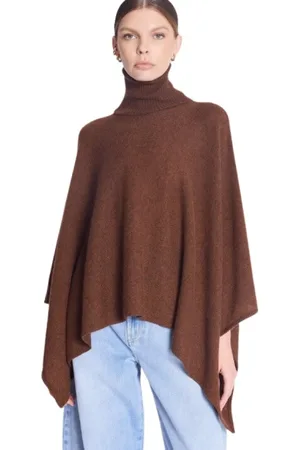 Berenice Jakke, Dame, Brun, ONE SIZE, Cashmere, Turtle Neck Cashmere Poncho