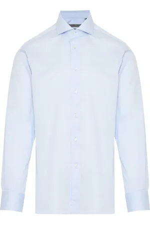 corneliani Skjorte, Herre, Blå, 3XL, Bomuld, Bomuld Twill Skjorte Made in Italy