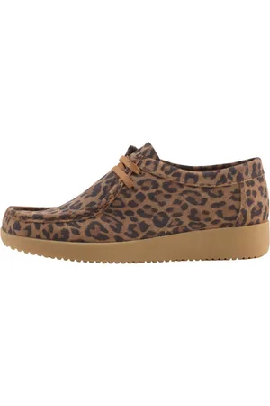 Nature Sko, Dame, Brun, 40 EU, Bomuld, Leopard Ruskind Sko