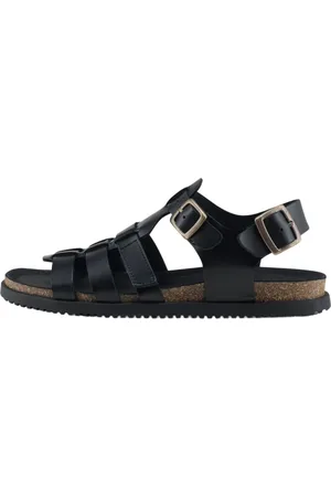 Nature Sko, Dame, Sort, 37 EU, Læder, Sort Læder Sandal 1107-040-002