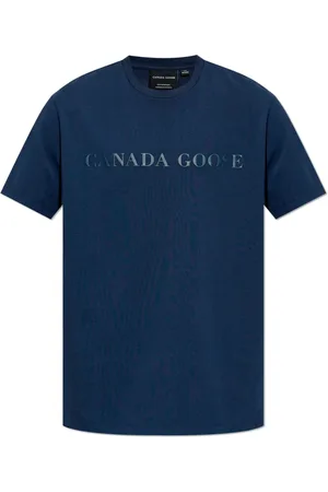 Canada Goose Top, Herre, Blå, S, Bomuld, T-shirt med Emersen Logo