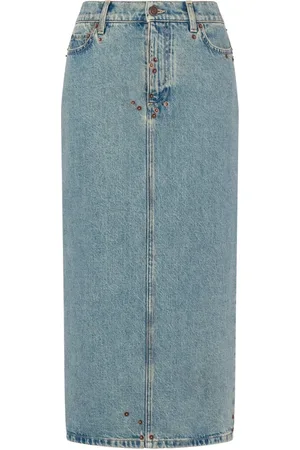 Moschino Nederdel, Dame, Blå, XS, Uld, Stilfuld Gonna Nederdel