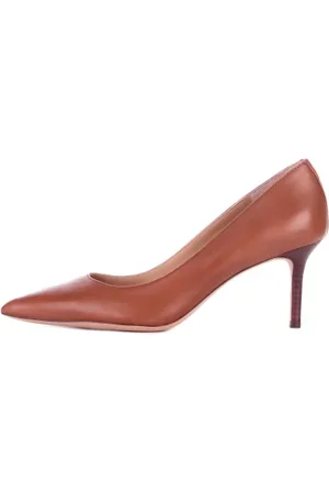 Ralph Lauren Sko, Dame, Brun, 38 EU, Læder, Læder Hælede Pumps