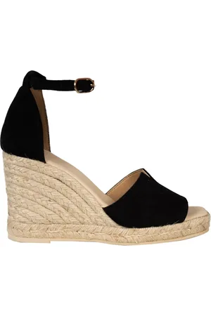 Geox Sko, Dame, Sort, 41 EU, Uld, Stilfulde Espadrilles med Ankelrem