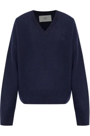 Ami Strik, Herre, Blå, 2XL, Uld, Uldtrøje