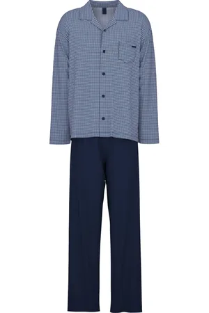 Calida Nightwear & Lounge, Herre, Blå, L, Bomuld, Hyggeligt Pyjamasæt