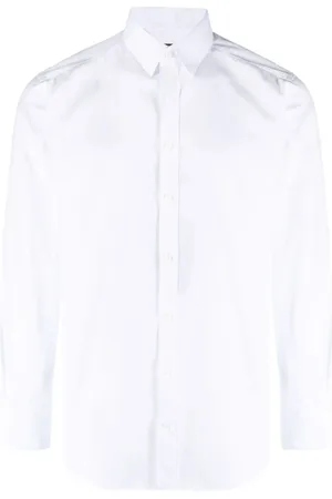 Dolce & Gabbana Skjorte, Herre, Hvid, 2XL, Bomuld, Afslappet Bomuldsskjorte i Blå