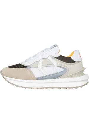 Mikakus Sko, unisex, Flerfarvet, 44 EU, Læder, Gorpcore Sneakers i hvid og brun