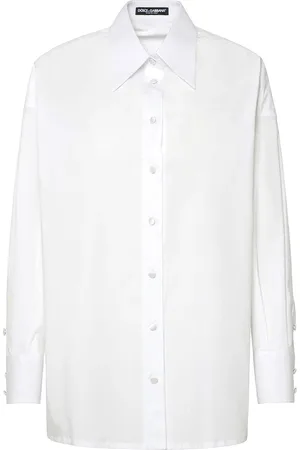 Dolce & Gabbana Bluser & Skjorter, Dame, Hvid, S, Uld, Casual Skjorte med F5R57Tfueajw0800 Design