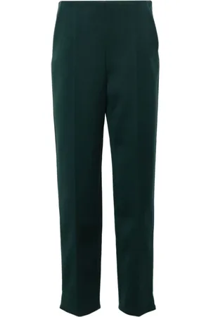 Giorgio Armani Bukser, Dame, Grøn, XL, Uld, Grøn Uldblandingsbukser