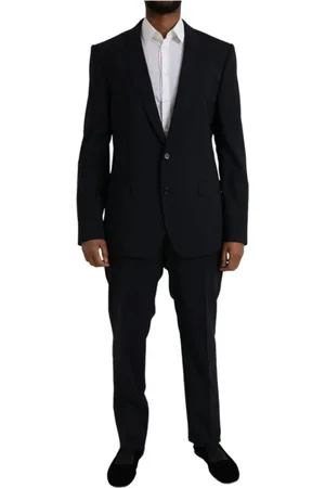 Dolce & Gabbana Jakkesæt, Herre, Sort, 2XL, Uld, Blå Uld Formel 2-Delt Dragt