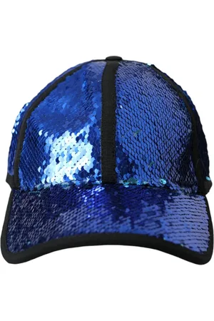 Dolce & Gabbana Tilbehør, Herre, Blå, 58 CM, Polyester, Paillet Baseball Cap Kongeblå