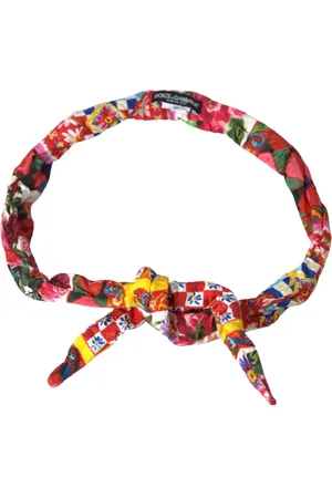 Dolce & Gabbana Tilbehør, Dame, Flerfarvet, XS, Bomuld, Carretto Print Waist Bælte
