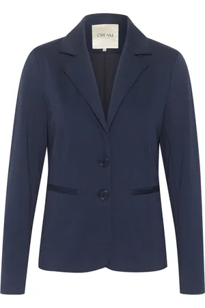 Cream Jakke, Dame, Blå, M, Uld, Marineblazer med fin krave