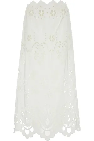 Dolce & Gabbana Nederdel, Dame, Hvid, 2XS, Bomuld, Elegant Skirt for Women